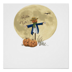 Scarecrow and moon Oversized T-Shirt.png Poster