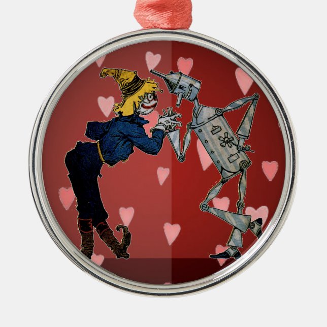 Scarecrow and Tin Man Metal Tree Decoration (Front)