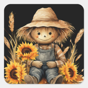 Scarecrow Apron  Square Sticker