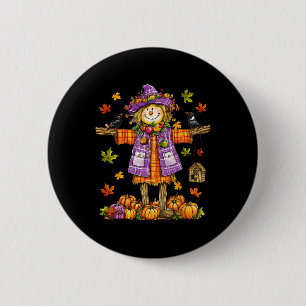 Scarecrow Autumn Fall Season Pumpkin Thanksgiving 6 Cm Round Badge