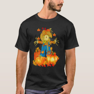 Scarecrow Autumn Hello Fall Pumpkin Thanksgiving H T-Shirt