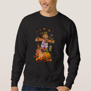 Scarecrow Autumn Hello Fall Pumpkin Thanksgiving Sweatshirt