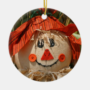 scarecrow ceramic ornament