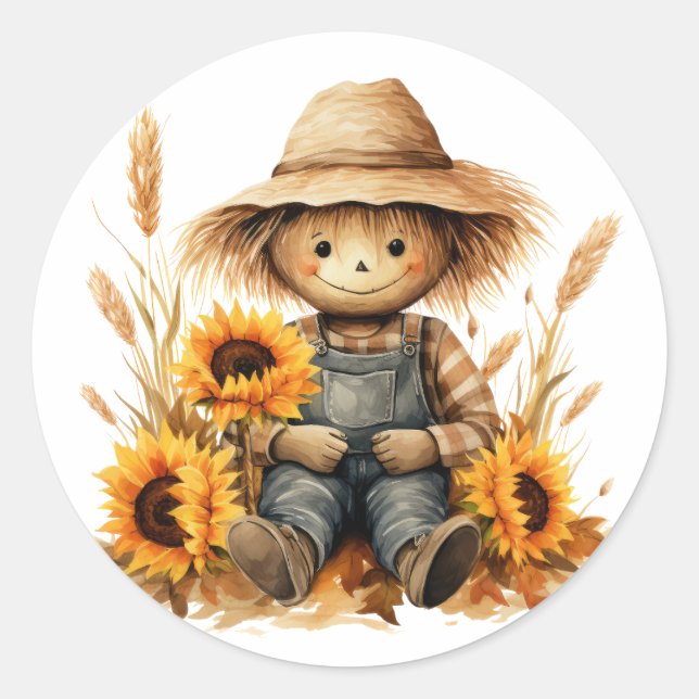 Scarecrow  classic round sticker (Front)