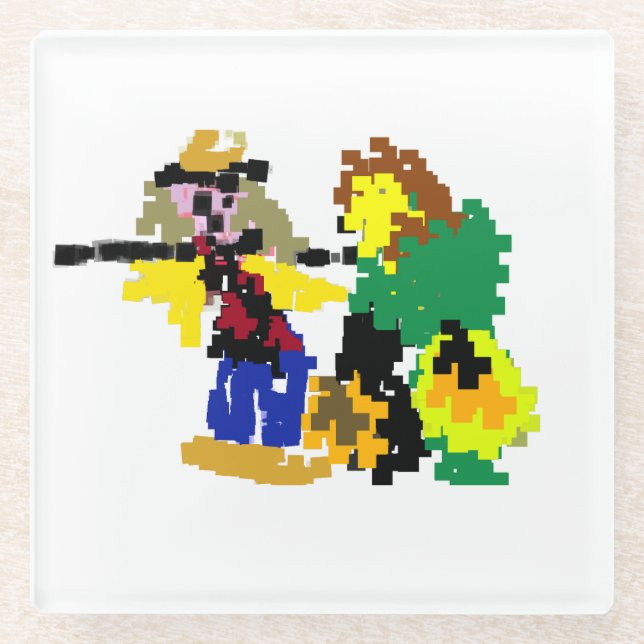 Scarecrow Cool Autumn  Glass Coaster (Front)