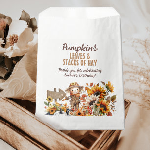 Scarecrow Fall Sunflower Birthday Favour Bag