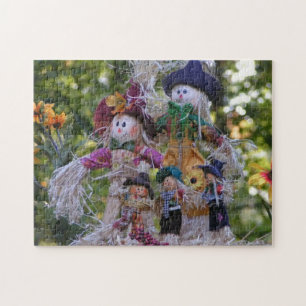 scarecrow family square jigsaw puzzle