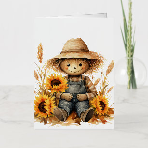 Scarecrow  foil greeting card