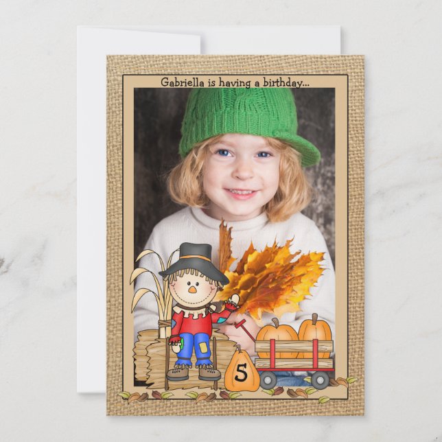 Scarecrow Frame Photo Invitation (Front)