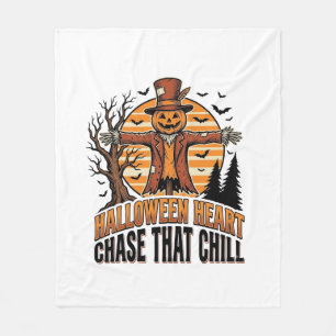Scarecrow Halloween Shirt Vintage Engraving Harves Fleece Blanket