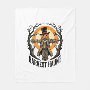 Scarecrow Halloween Shirt Vintage Engraving Harves Fleece Blanket