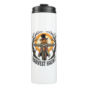 Scarecrow Halloween Shirt Vintage Engraving Harves Thermal Tumbler