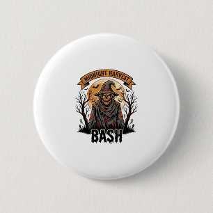 Scarecrow Halloween Shirt Vintage Engraving Party 6 Cm Round Badge