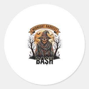 Scarecrow Halloween Shirt Vintage Engraving Party  Classic Round Sticker