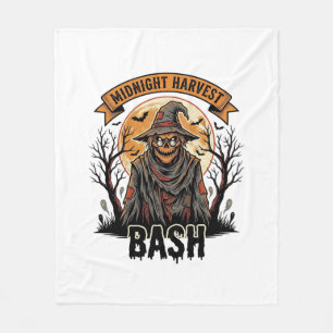 Scarecrow Halloween Shirt Vintage Engraving Party Fleece Blanket