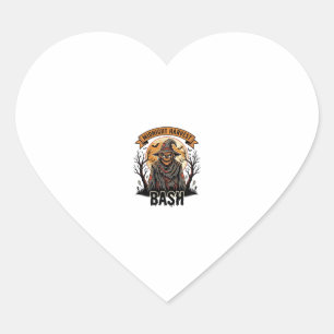 Scarecrow Halloween Shirt Vintage Engraving Party  Heart Sticker