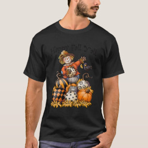 Scarecrow Happy Fall Y'All Pumpkin Thanksgiving Ha T-Shirt