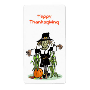 Scarecrow Happy Thanksgiving Vertical Sticker