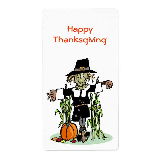 Scarecrow Happy Thanksgiving Vertical Sticker (Front)