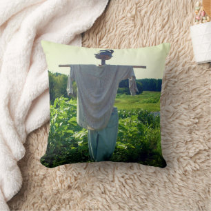 Scarecrow In Garden Field   Cushion