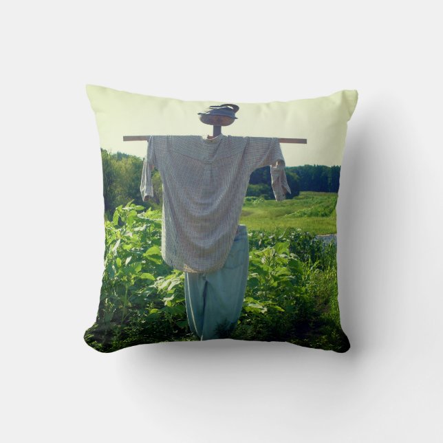 Scarecrow In Garden Field   Cushion (Front)