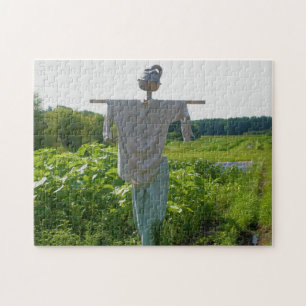 Scarecrow In Garden Field Nature Jigsaw Puzzle