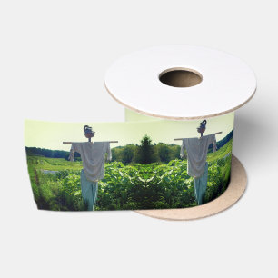 Scarecrow In Garden Field  Satin Ribbon