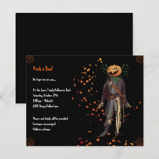 Scarecrow Jack Halloween Party Invitation (Front/Back)
