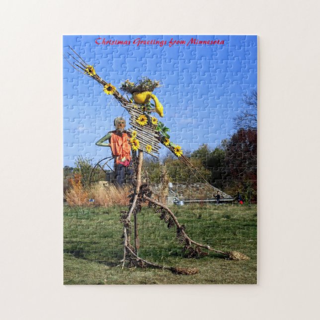 Scarecrow  Minnesota Christmas Greetings Jigsaw Puzzle (Vertical)