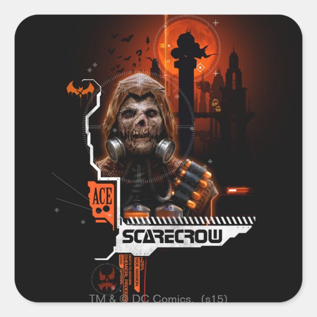 Scarecrow Orange Graphic Square Sticker (Front)