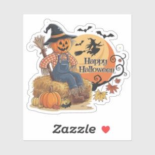 Scarecrow Pumpkin Halloween Rustic Vibes Art