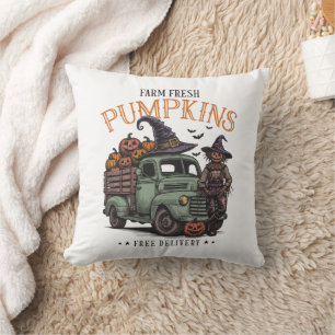 Scarecrow Pumpkins Farm Fresh Cushion