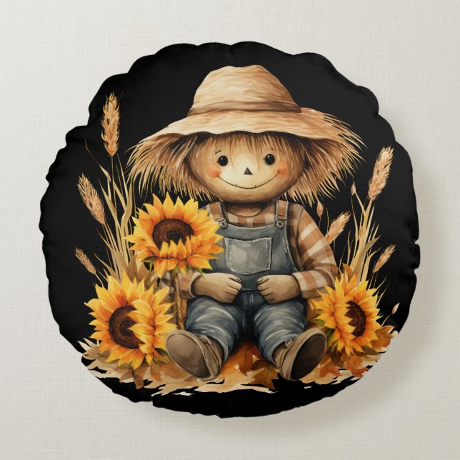 Scarecrow Round Cushion (Front)