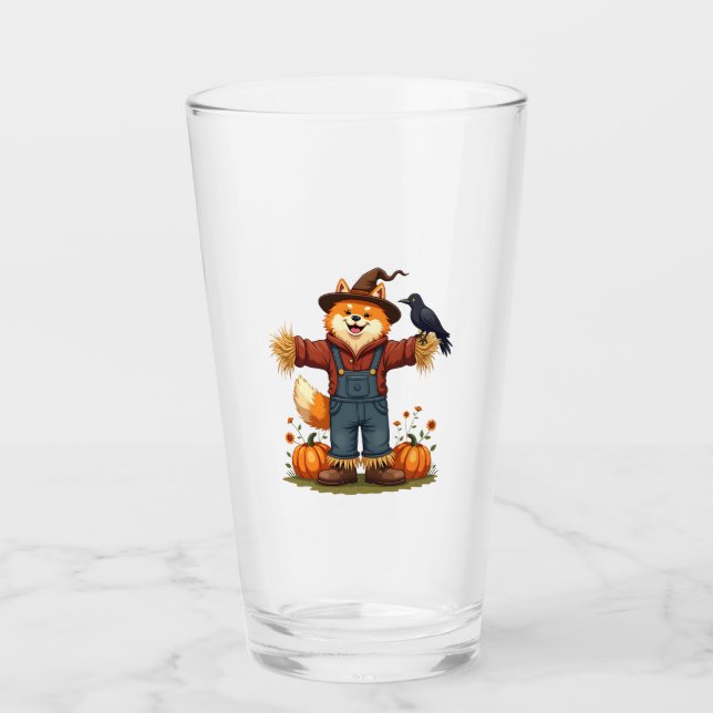 Scarecrow Samoyed Dog Glass (Front)
