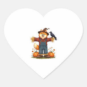 Scarecrow Samoyed Dog Heart Sticker