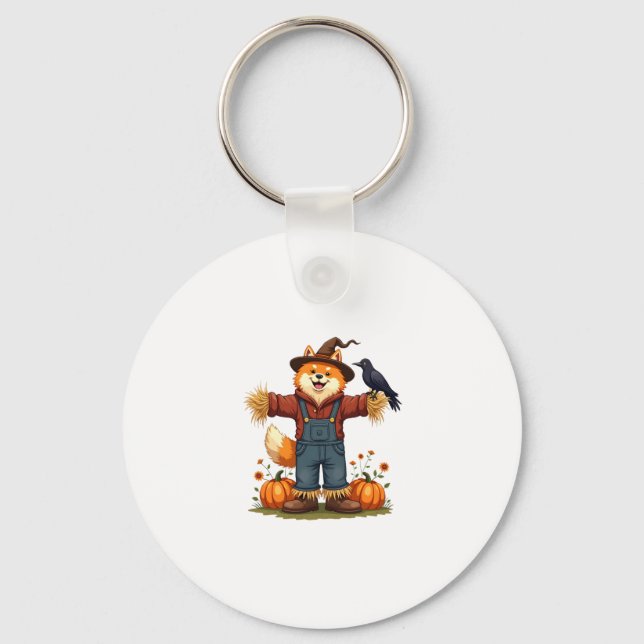 Scarecrow Samoyed Dog Key Ring (Front)