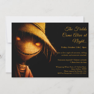 Scarecrow Shadows Halloween Costume Party Invitati Invitation
