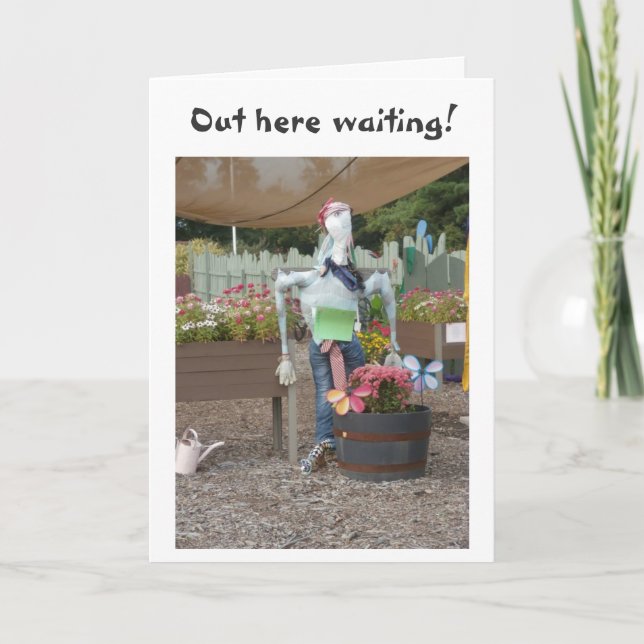 SCARECROW WAITS TO HEAR YOU SAY "LOVE YOU" CARD (Front)