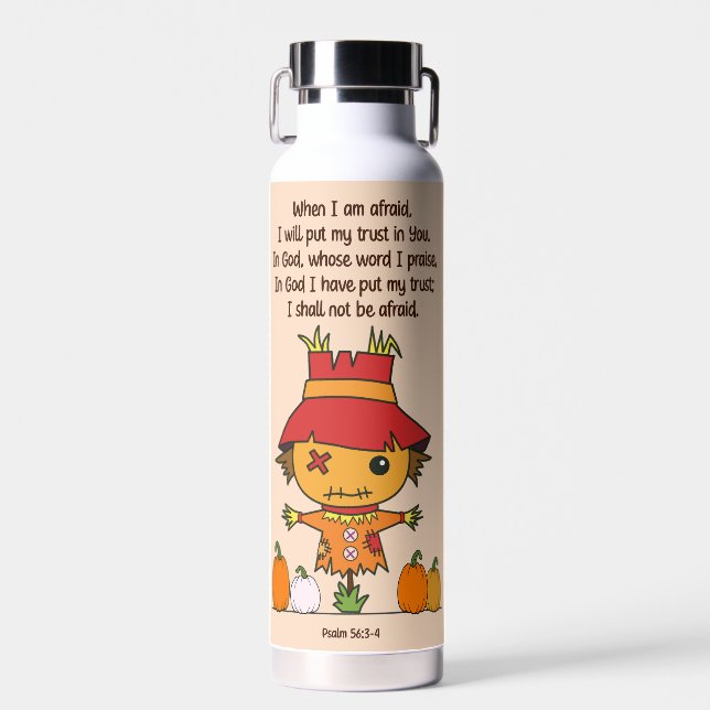 Scarecrow When I am Afraid Water Bottle (Front)