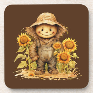 Scarecrow with Sunflower  Coaster