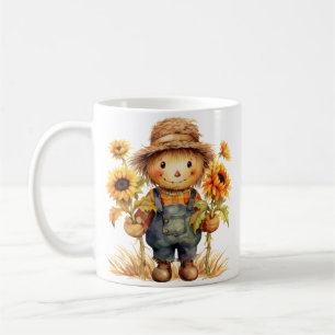 Scarecrow with Sunflower Coffee Mug
