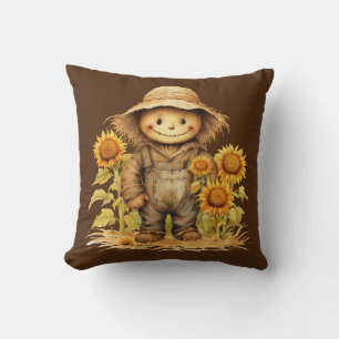 Scarecrow with Sunflower  Cushion