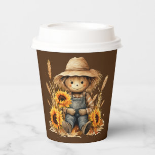 Scarecrow with Sunflower Paper Cups