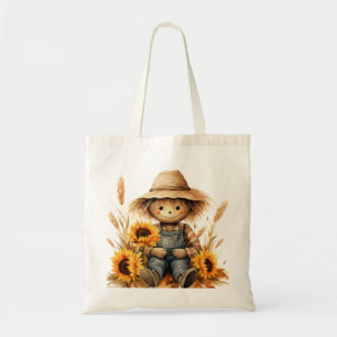 Scarecrow with Sunflower  Tote Bag