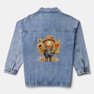 Scarecrow with Sunflowers Denim Jacket