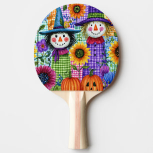 Scarecrows and Pumpkins, Halloween, Ping Pong Paddle