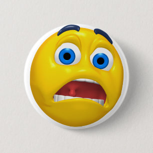 scared 6 cm round badge