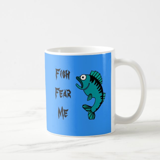 Scared Bass Fish Fear Me Coffee Mug (Right)