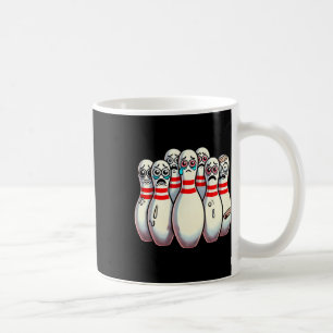 Scared Bowling Pins Cartoon Fun Bowler Humourous M Coffee Mug