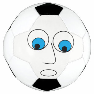 Scared Cartoon Face Design Funny Soccer Ball